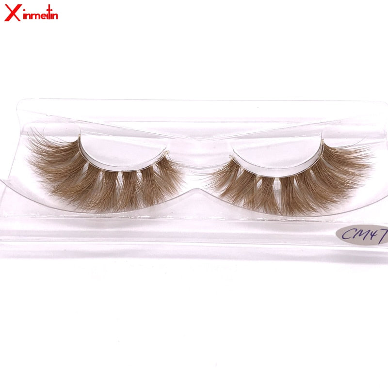 BLONDE 3D mink fake lashes natural individual brown false eyelashes makeup 15 25mm lash extension