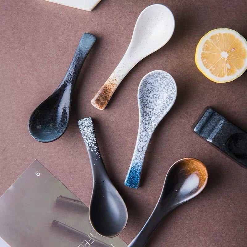 Ceramic Soup Spoon Japanese Tableware Creative Spoons Cooking Utensil Tool