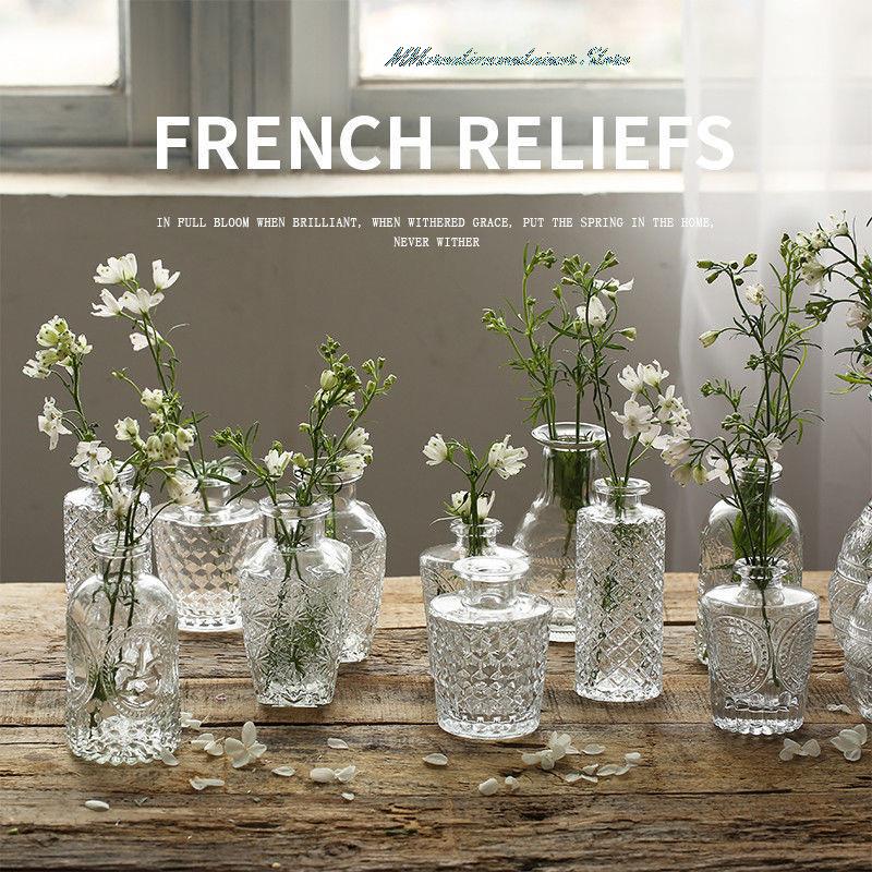 Simple Transparent Glass Small Vase Nordic Decoration Living Room Flower Home