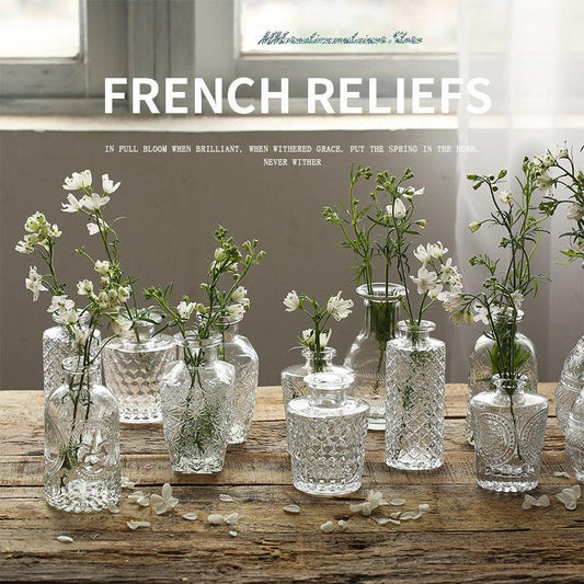 Simple Transparent Glass Small Vase Nordic Decoration Living Room Flower Home
