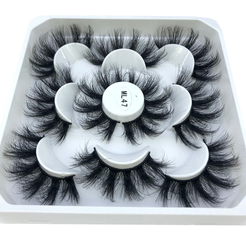 5 pairs 8-25mm natural 3D false eyelashes fake lashes Mink Lashes extension