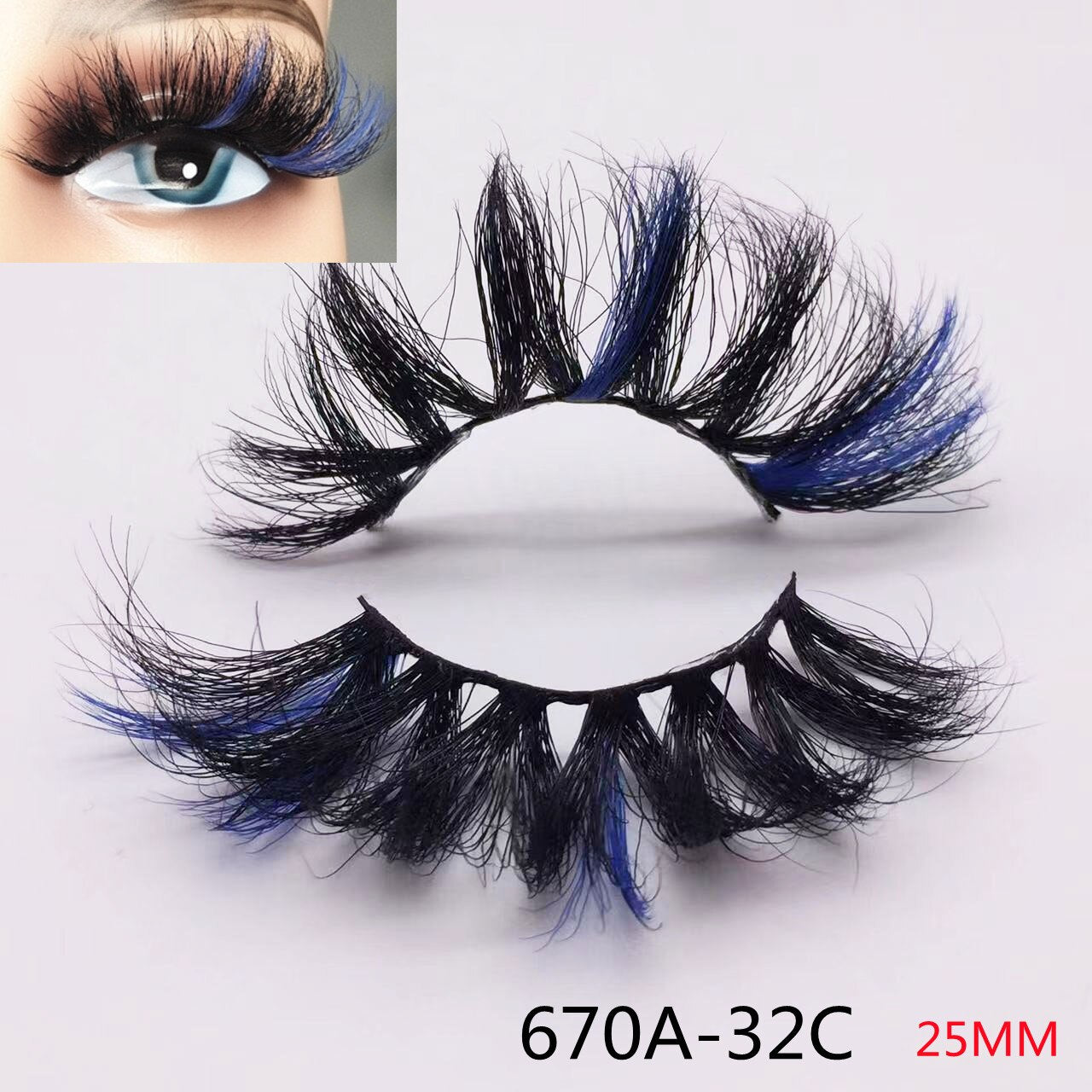 Rainbow Eye Lashes Cruelty Free Silk Lace Colored Eyelashes Dramatic Makeup Beauty Purple/pink/blue Cilias ombre eyelashes