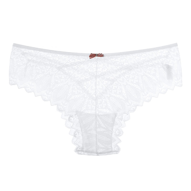 Panties Women Lace Underwear Sexy Low-Waist Briefs Hollow Out G String Underpant Solid Comfortable Lingerie