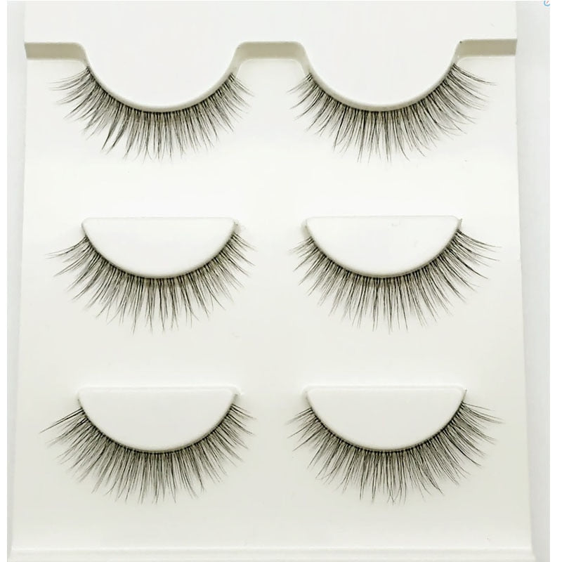 3D Mink Lashes Natural short Full Strip Transparent False Eyelashes