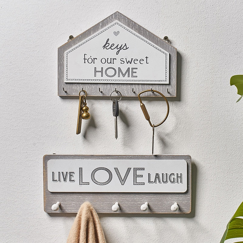 Rack Storage Rack Key Wooden Hanger Home Wall Vintage Hallway Home Space Saving Small Bedroom Decorative Room Rack Home Decor