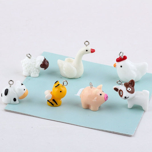 Animal Family Bee Dog Cow Chicken Pig Resin Charms Pendant Earring DIY Jewelry Accessories SO CUTE