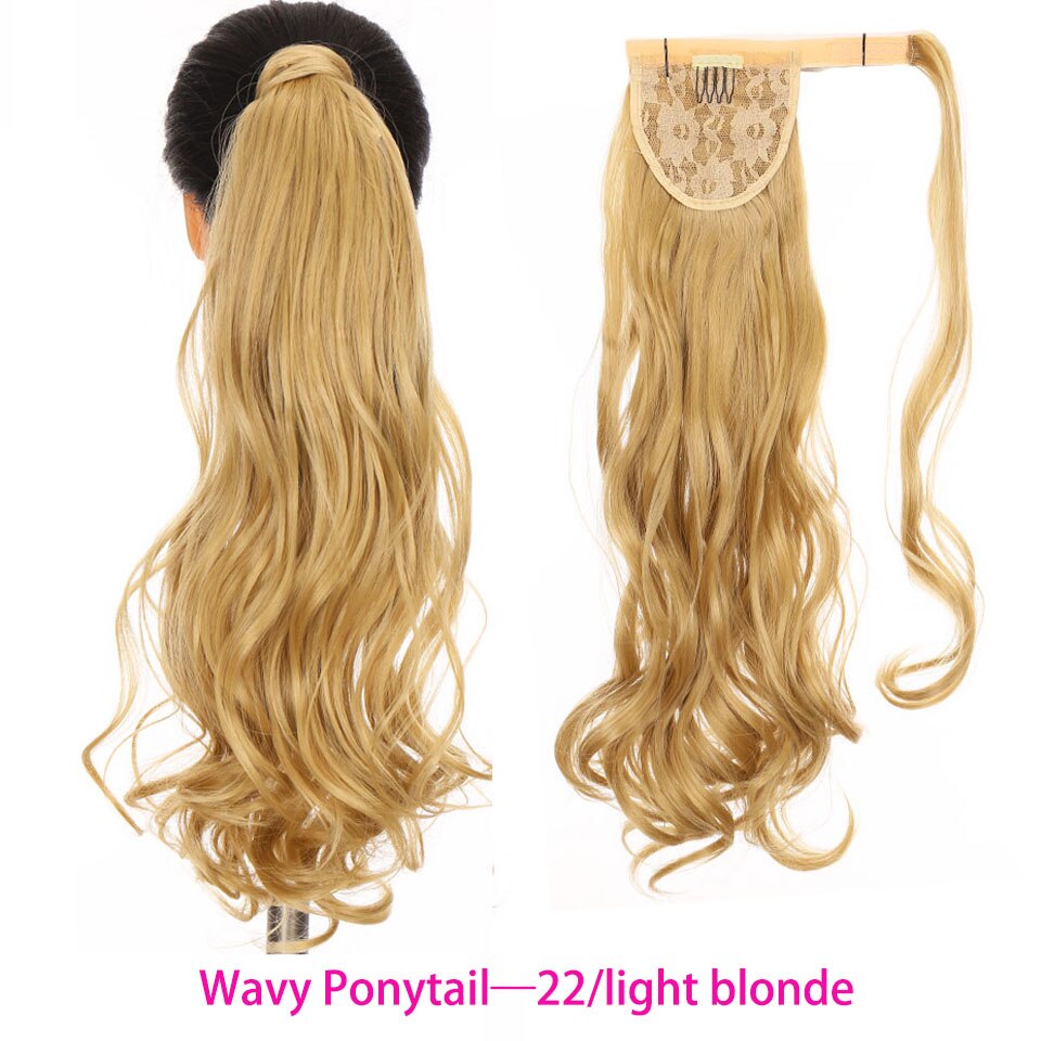 Synthetic Long Straight Wrap Around Clip In Ponytail Hair Extension Heat Resistant Hair Wig