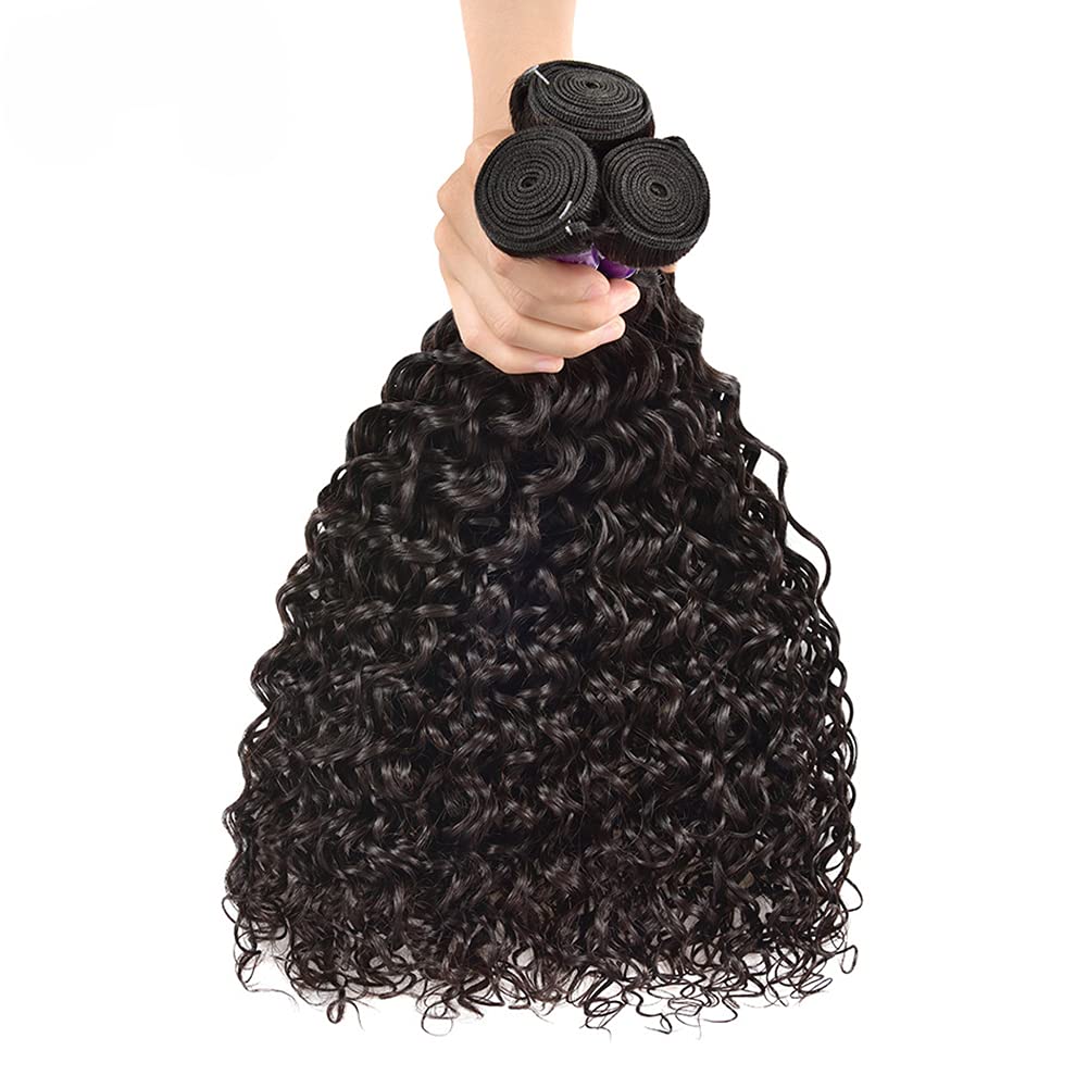 10A  Water Wave Bundles Unprocessed Water Wave Curly Human Hair Weave Bundles Remy Extensions No Tangle