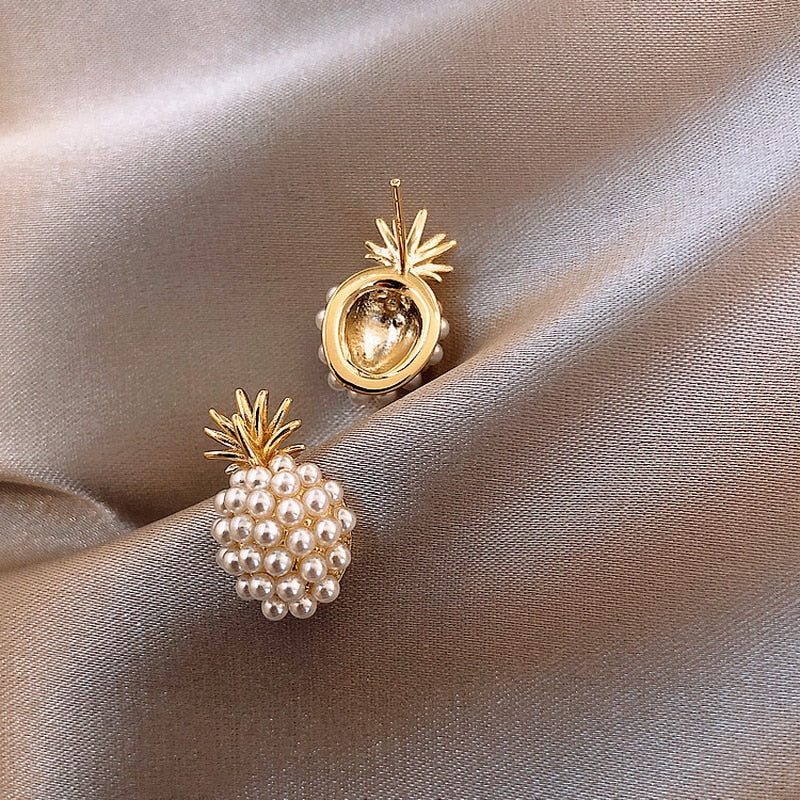 Geometric Pearl Earring Classic Pineapple Pearl Stud Earrings Earrings Jewelry
