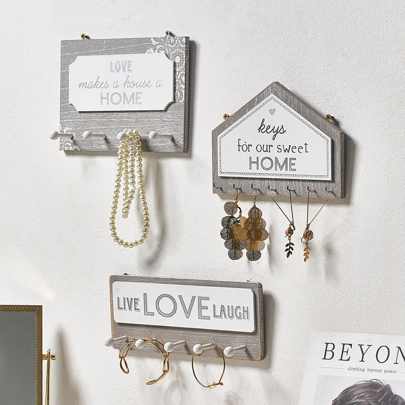 Rack Storage Rack Key Wooden Hanger Home Wall Vintage Hallway Home Space Saving Small Bedroom Decorative Room Rack Home Decor