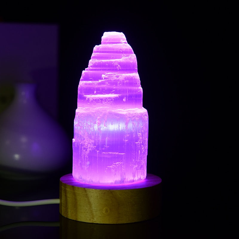 90-200g Natural Selenite Gypsum Lamp Natural Reiki Gypsum Tower Crystal Ore Ornaments Craft Decor Home  DIY Gifts Mineral Decor