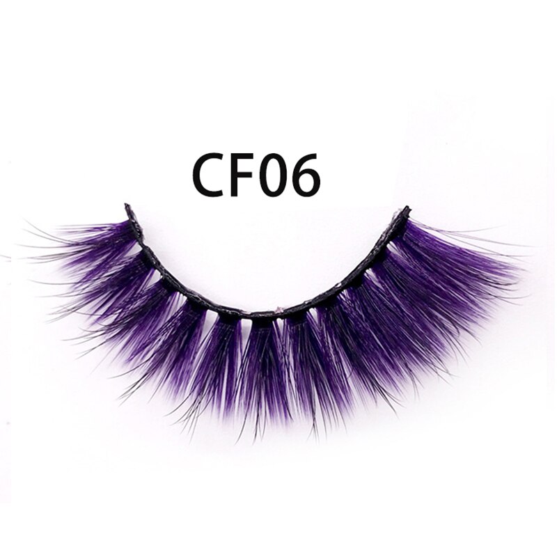 Fluffy Thick Dramatic 3D Faux Mink Colored Eyelashes Pink Red Natural Synthetic Colorful Rainbow Color Eye Lashes for Holiday