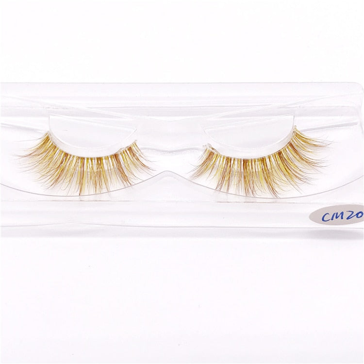 BLONDE 3D mink fake lashes natural individual brown false eyelashes makeup 15 25mm lash extension