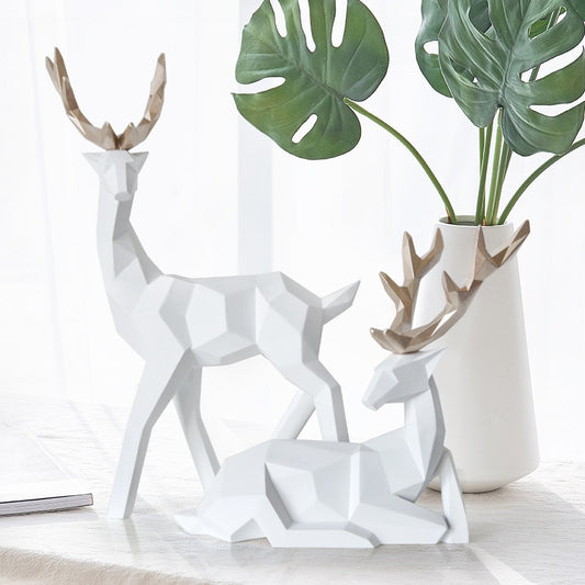 Nordic Creative Solid Geometry Home Decor Living Room Deer Ornaments Resin Craft Home Furnishing for Decoration Figurine