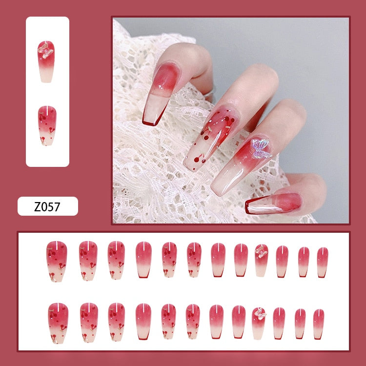 24Pcs/Set 3D Butterfly Bow Bride Fresh and Elegant White Wear DIY Manicure Nail Art Tools