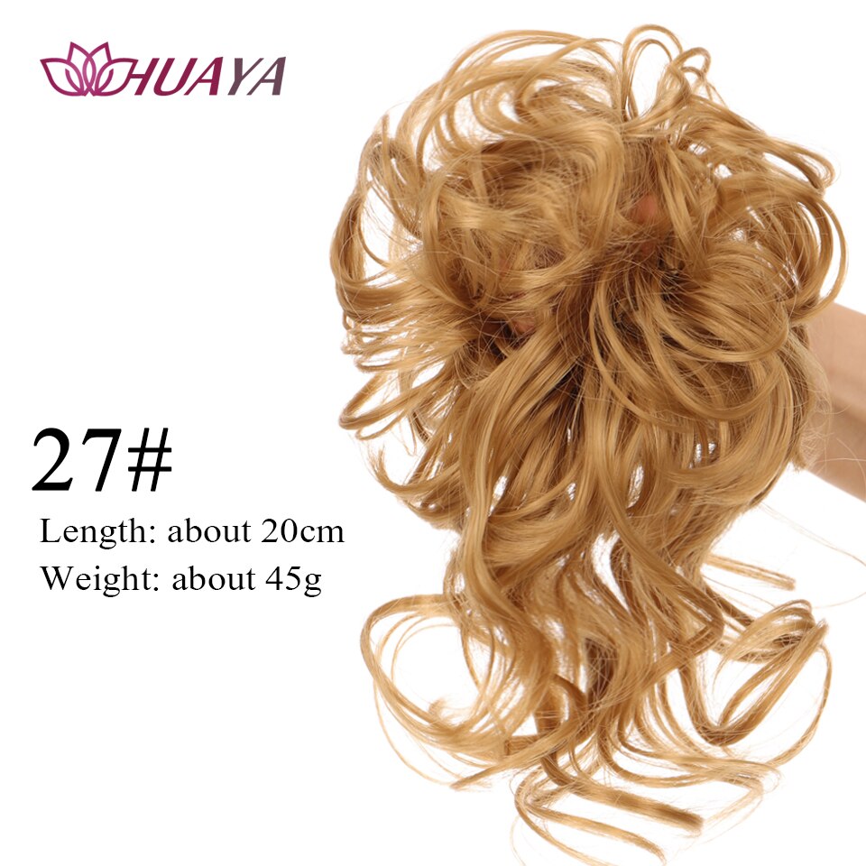 Synthetic Curly Donut Chignon With Elastic Band Scrunchies Messy Hair Bun Updo Hairpieces Extensions for Women