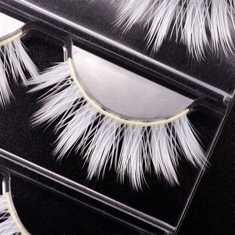 3 Pairs of White Natural Cross False Eyelashes Anime Imitation Makeup Masquerade Must Use False Eyelashes Exaggerated White