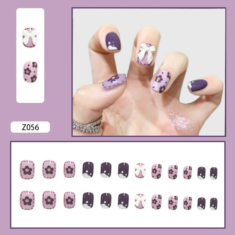 24Pcs/Set 3D Butterfly Bow Bride Fresh and Elegant White Wear DIY Manicure Nail Art Tools