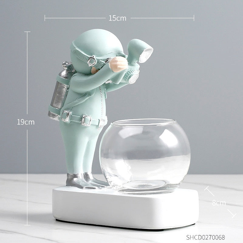 Nordic Modern astronaut resin Decorative flower pots ornaments desk vases astronauta Vase Home Decor Accessories