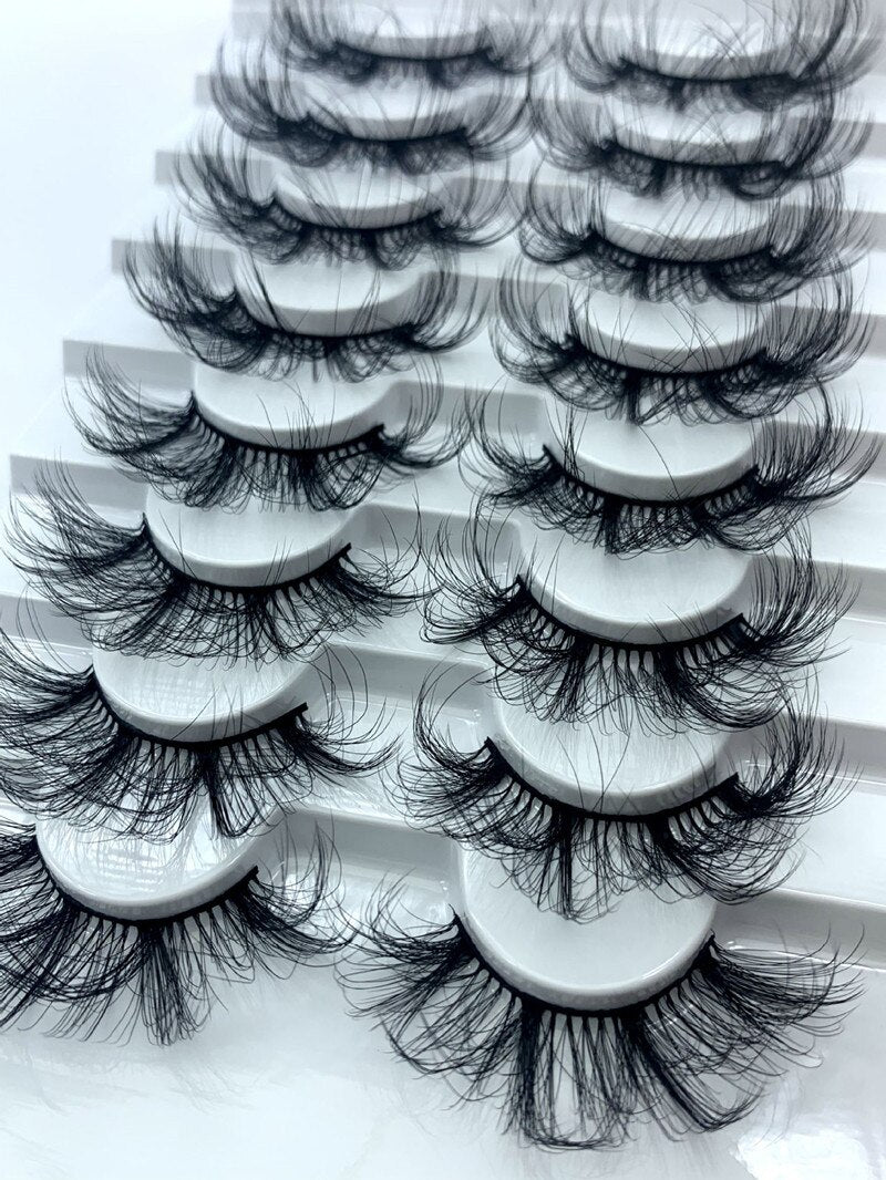 5/8pairs natural false eyelashes fake lashes long makeup 3d mink lashes eyelash extension Fluffy Mink Lashes