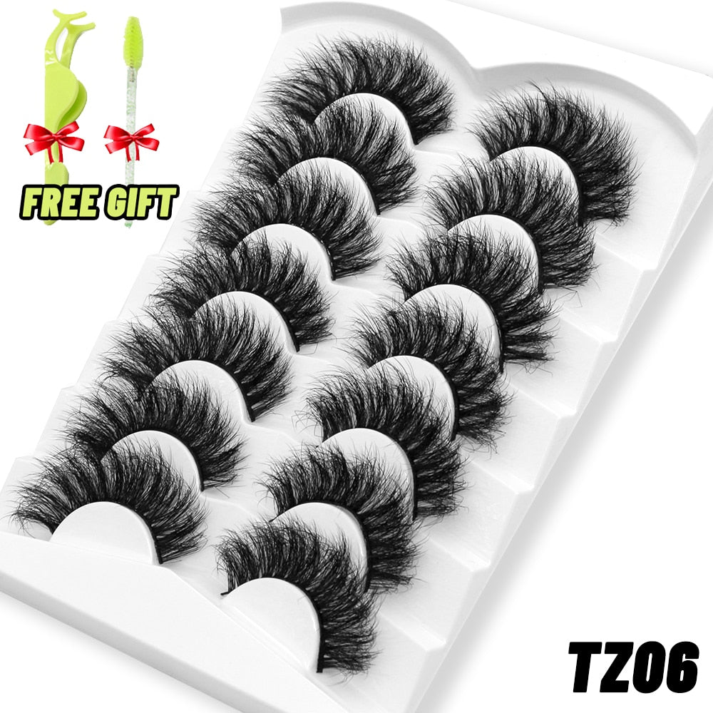 Lashes 5/7 Pairs Eyelashes Faux Mink Eyelashes Long Lasting Fluffy Mink Lashes Dramatic Volume lashes Extension Thick Long