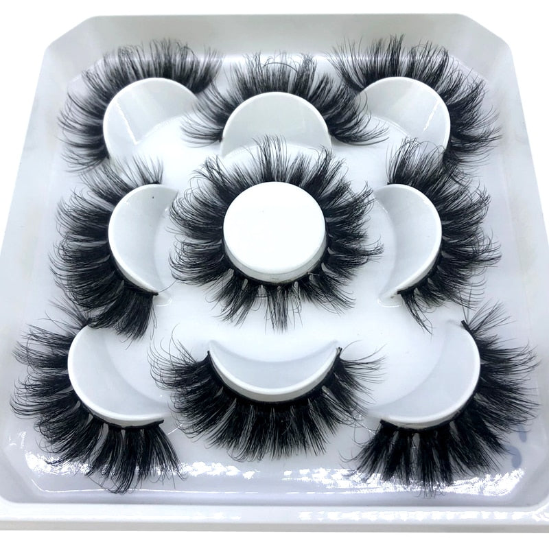 5 pairs 8-25mm natural 3D false eyelashes fake lashes Mink Lashes extension