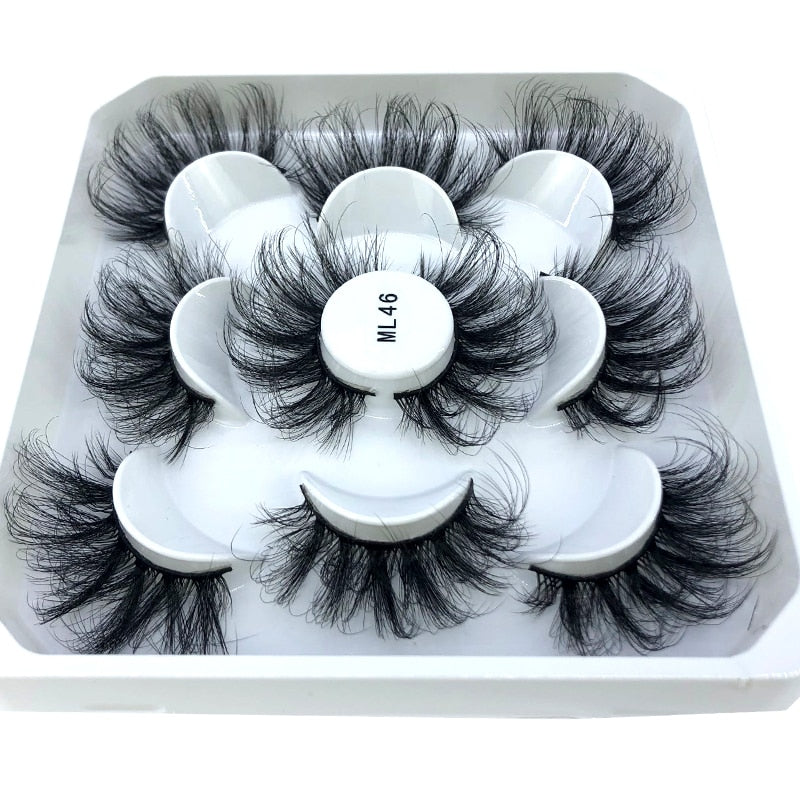 2/4/6pairs natural false eyelashes fake lashes long 3D mink extension