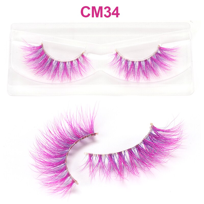 7 Colors Rainbow Eyelashes Princess Cilia Real Mink Fluffy Colored False Lashes for Halloween Party Cosplay