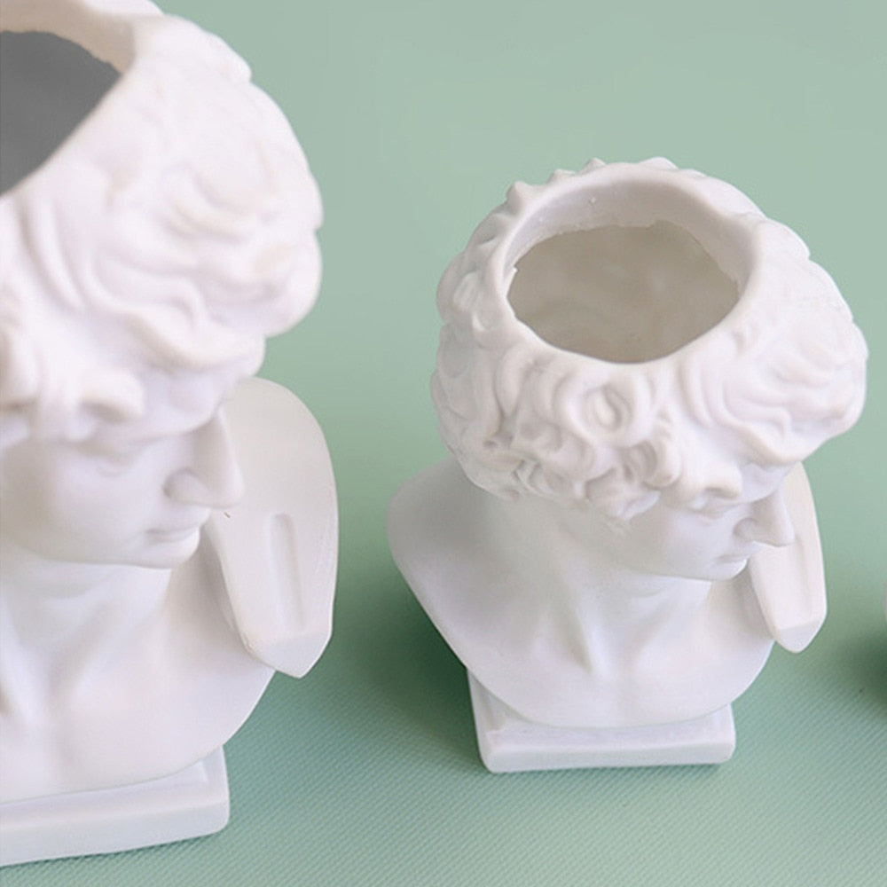 Modern Nordic Style Creative Portrait Vase Human Head Flower Vases Decorative Ornaments Resin David Home Flowers Art Decor