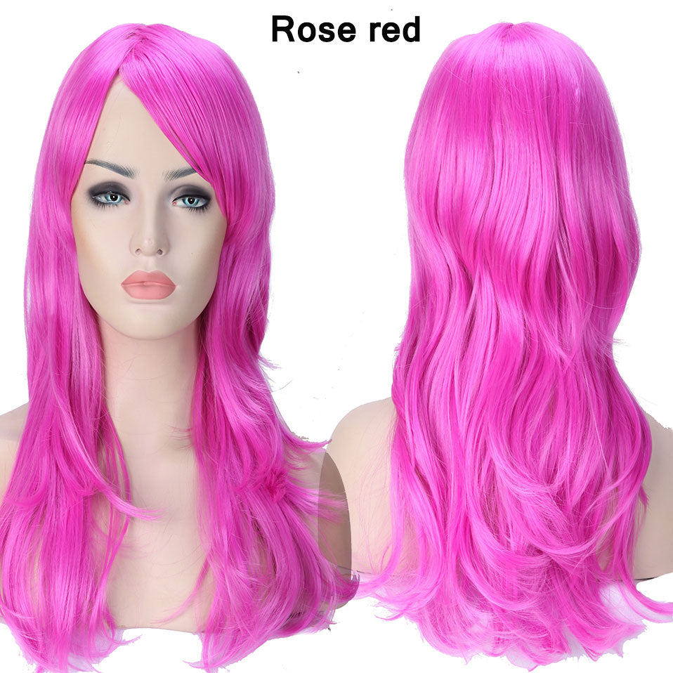 S-noilite Synthetic 28colors 22inch Loose Wave Wigs Halloween Cosplay Wig Blue Red Pink Grey Purple Hair Cosplay