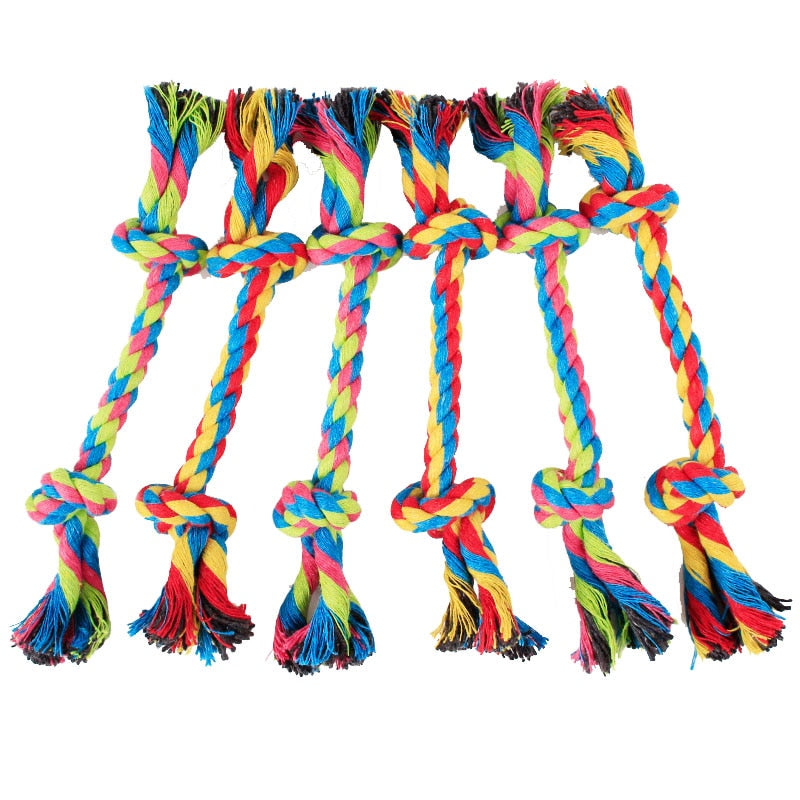 1pc Pet Dog Toy Rope Double Knot Cotton Braided Rope Toy Puppy Chew Cleaning Tooth supplies