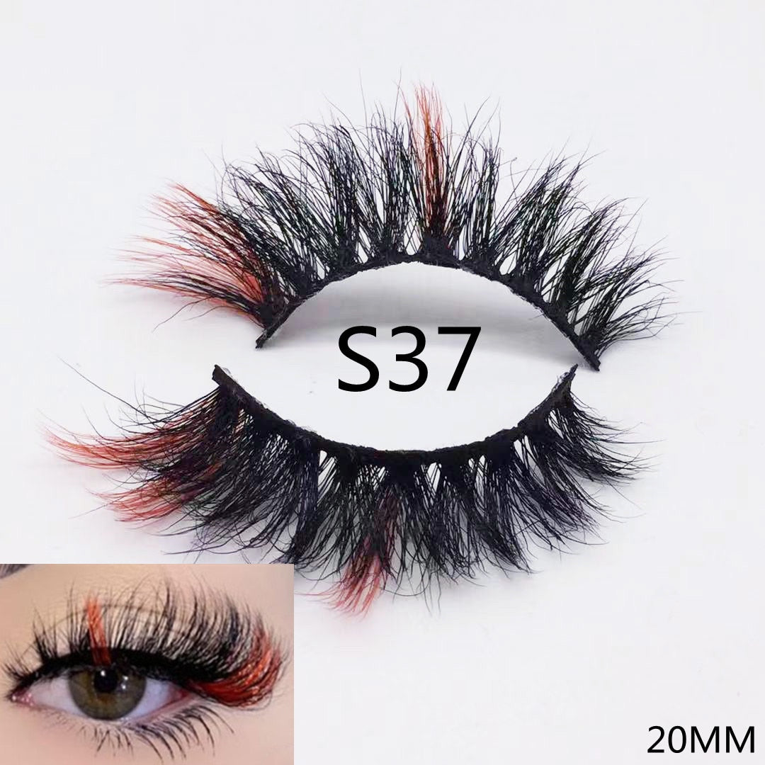 3D Mixed Color Mink Lashes Beauty Natural Individual Eyelashes Fluffy Lash Extension mix pink blue dramatic lash