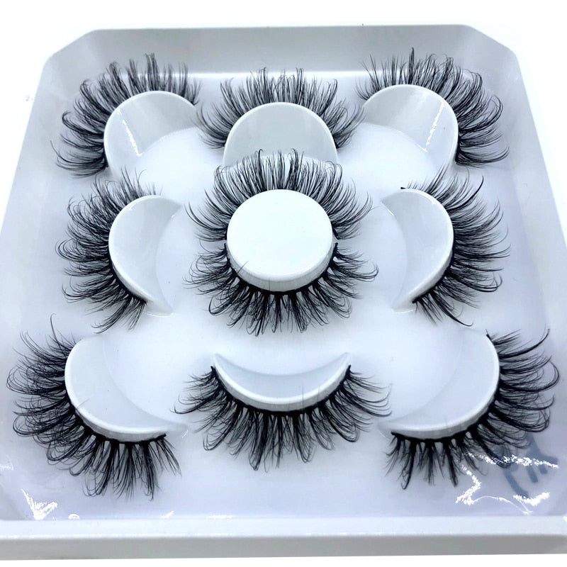 5 pairs 8-25mm natural 3D false eyelashes fake lashes Mink Lashes extension