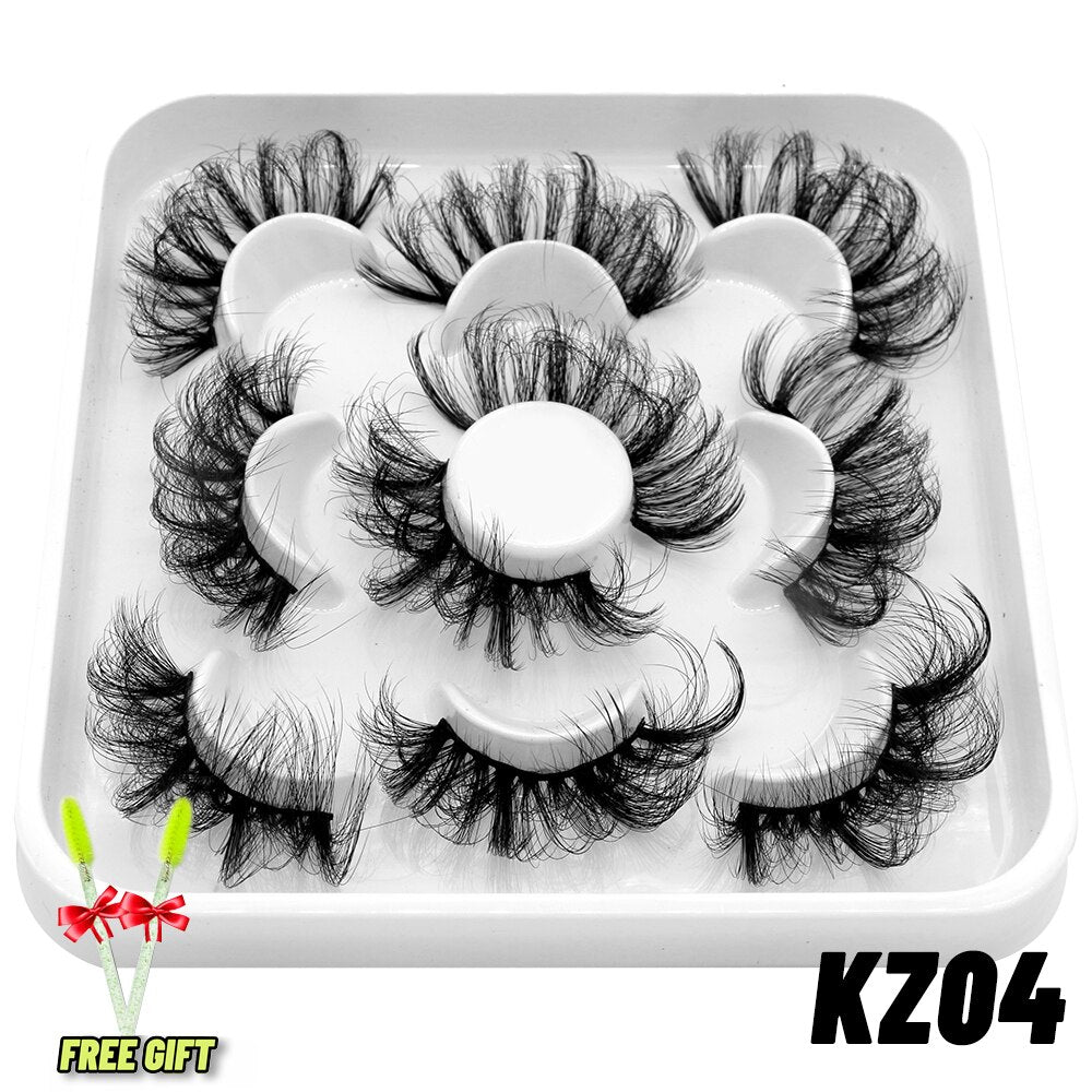 6D Faux Mink Eyelashes Long Lasting Fluffy Mink Lashes Dramatic Volume lashes Thick Long 5/7 Pairs