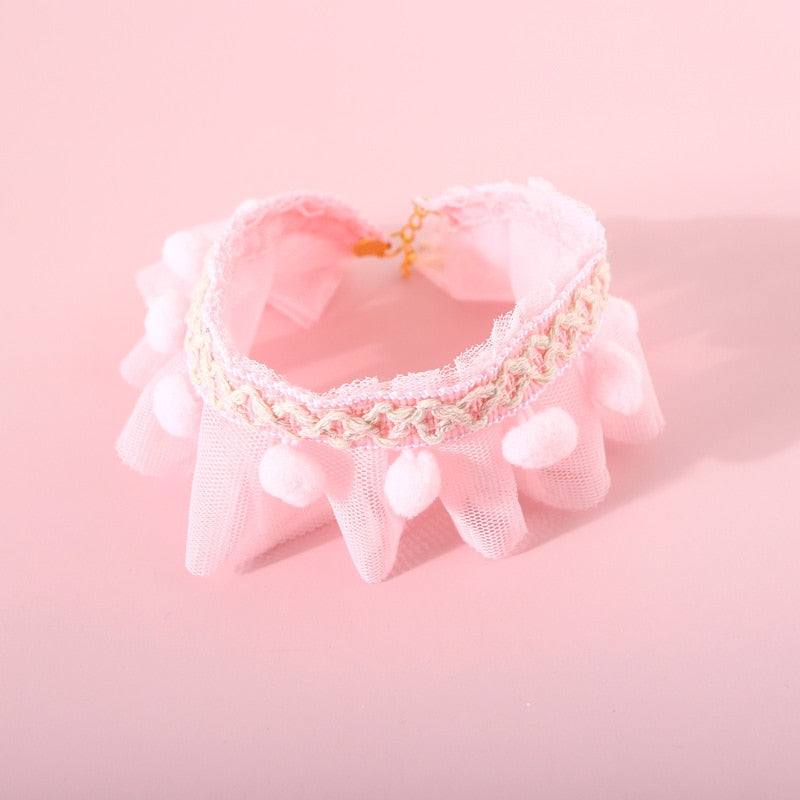 Cute Lace Princess Cat Collar Pet Accessories Puppy Collars Adjustable Bowtie Gift