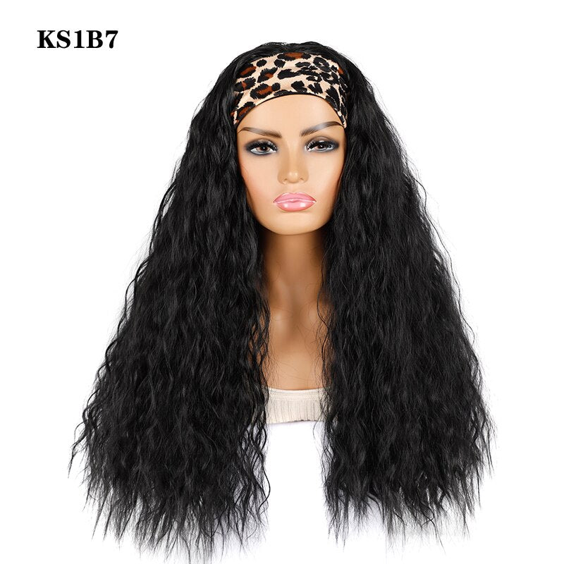 Headband Wig Synthetic Yaki Straight Hair Wigs With Hairband Natural Kinky Straight Wig Daily Use