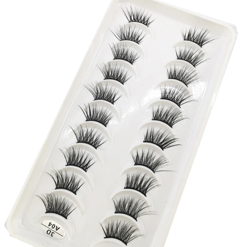 10 Pairs Crisscross Half Eye Lashes Natural False Eyelashes Handmade Faux 3D Mink Lashes Eyelash Extension