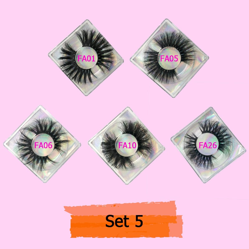 Mink Eyelash 10/20/30 Pairs Fake Lashes 5D Mink Lashes Magnetic Eyelashes 25mm False Lashes