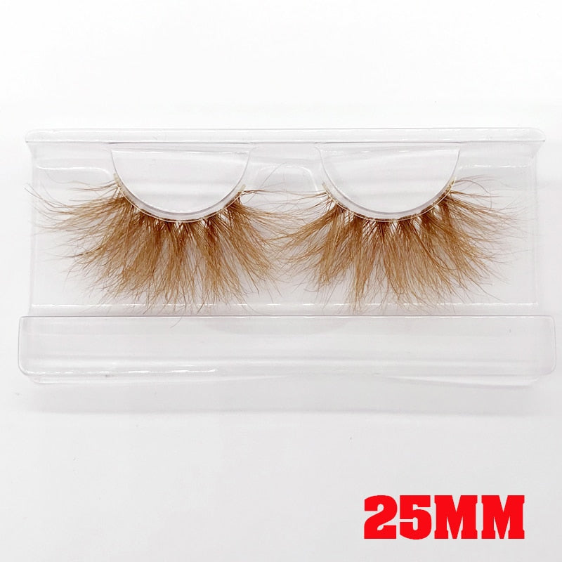 BLONDE 3D mink fake lashes natural individual brown false eyelashes makeup 15 25mm lash extension