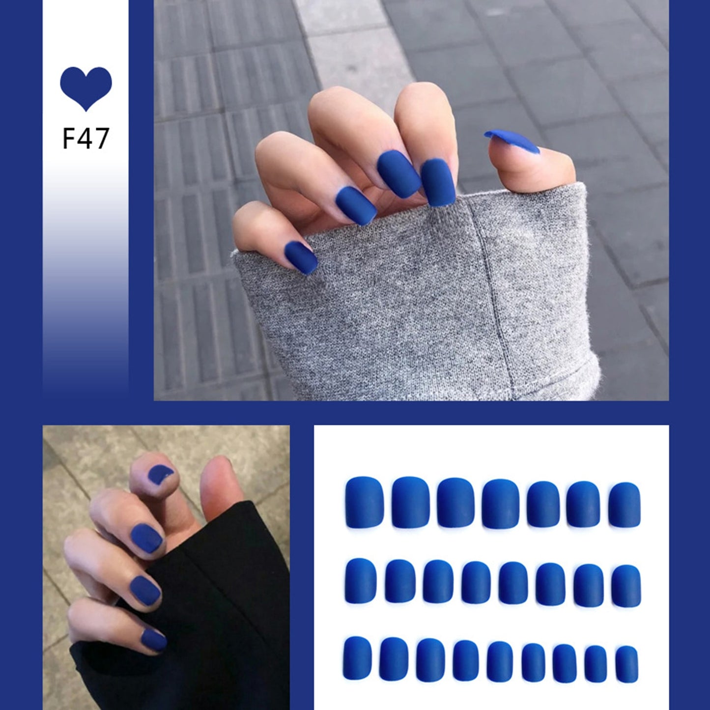 24pcs/box Full Cover fake Press on Nails Matte Yellow Pure Acrylic Frosted Ballerina acrylic for nails