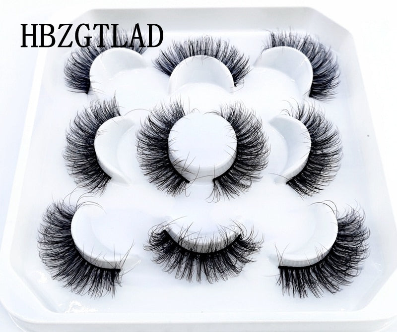 5 pairs natural false eyelashes fake lashes long makeup 3d mink lashes eyelash extension mink eyelashes for beauty