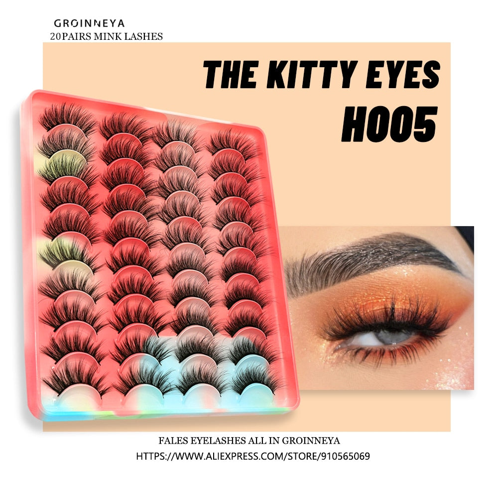 Eyelashes 3D Mink Lashes Fluffy Soft Wispy Natural Cross Eyelash Extension Reusable Lashes Mink False Eyelashes
