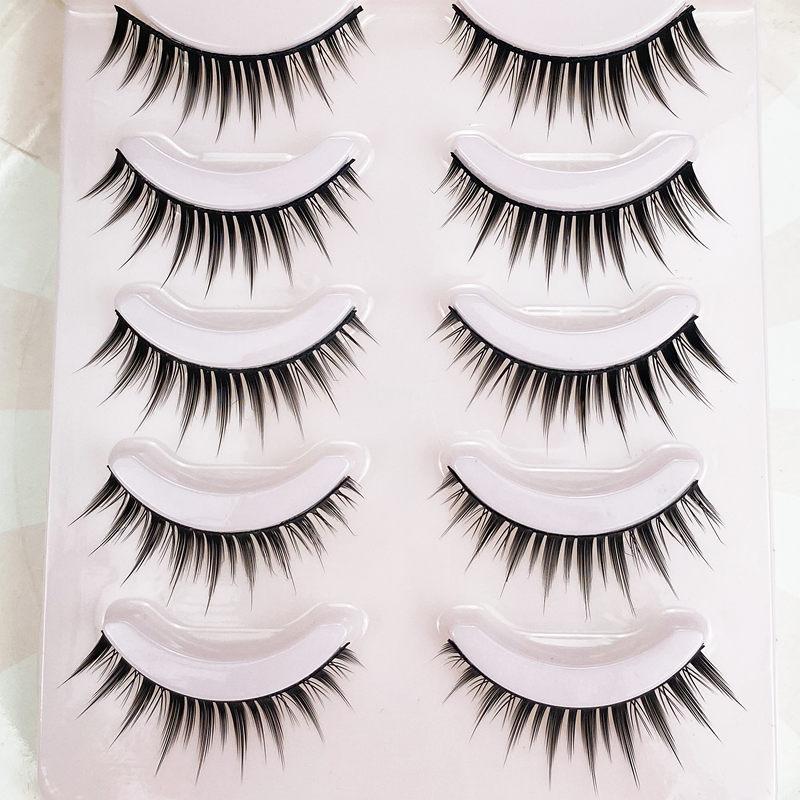 Japanese Natural Eyelashes Cos Thick Eyelashes Prom Performance Long Crossed Eyelashes 5 Pairs Lashes