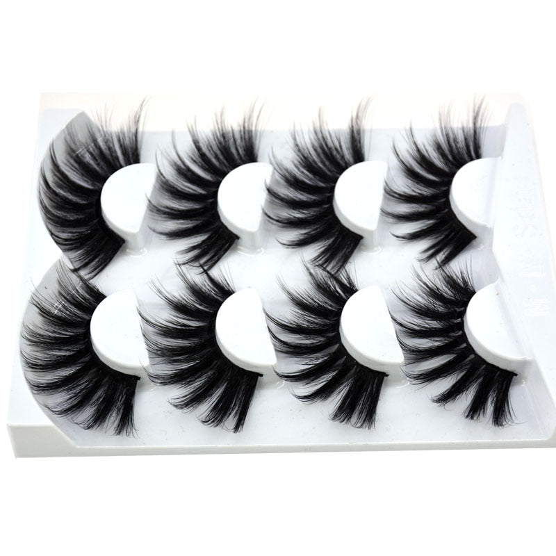 Volume lashes Natural mink eyelashes 25mm lashes 4 pair 3D eyelashes 100％ handmade eyelashes extension false eyelashes