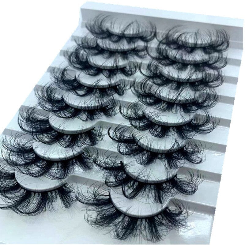5/8pairs natural false eyelashes fake lashes long makeup 3d mink lashes eyelash extension Fluffy Mink Lashes