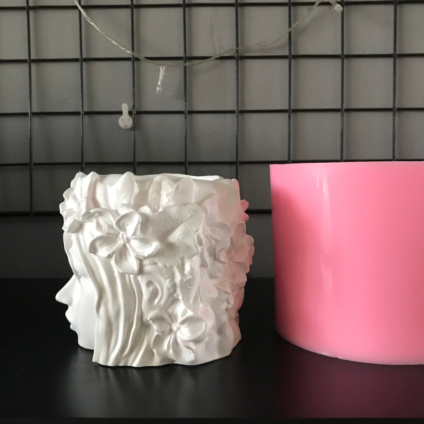 Beautifull 3D Girl Head Cement Vase Mould DIY Concrete Flower Pot Silicone Planter Molds Garden Decorating Craft