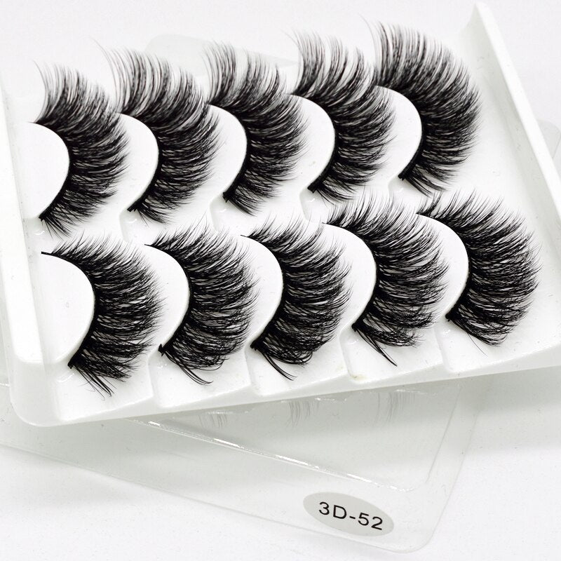 5/8pairs natural false eyelashes fake lashes long makeup 3d mink lashes eyelash extension Fluffy Mink Lashes