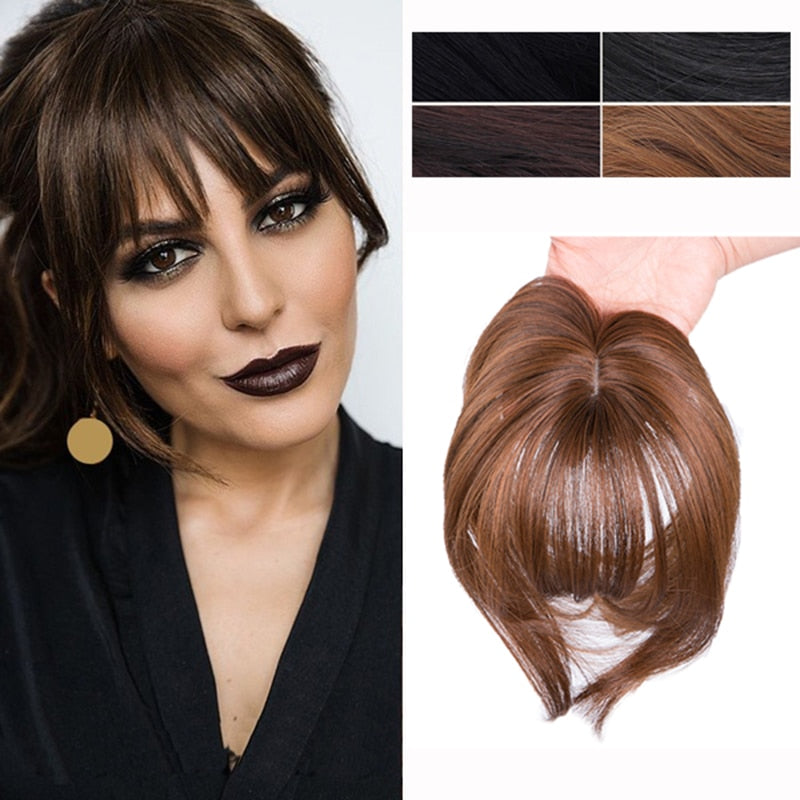 Synthetic Hair Fringe Clip Bangs Straight Fake Hair Piece High Temperature Fiber Wig Bangs Clip on Hair Extension