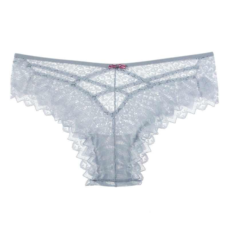 Panties Women Lace Underwear Sexy Low-Waist Briefs Hollow Out G String Underpant Solid Comfortable Lingerie