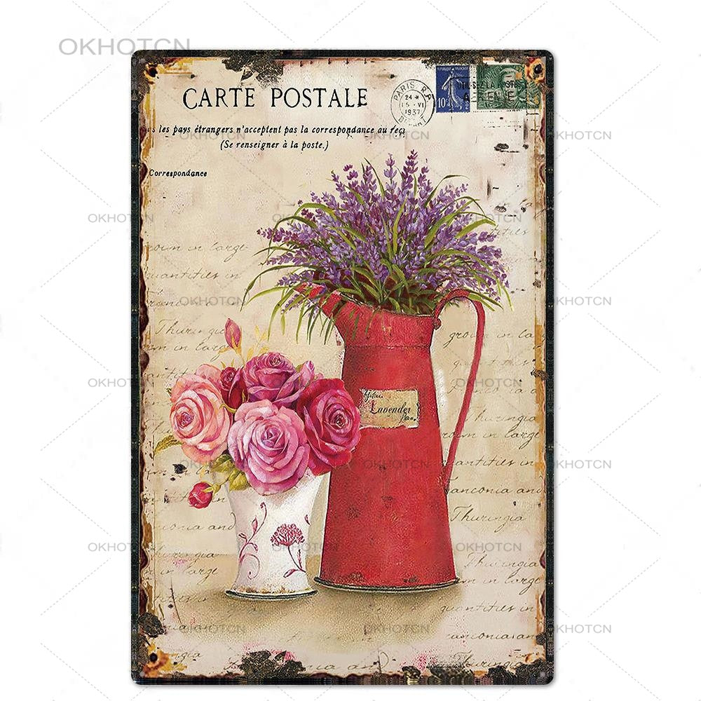 Garden Rules Metal Sign Vintage Metal Plaque Plates Decor For Pub Bar Home Wall Decor Tin Signs Flower Poster